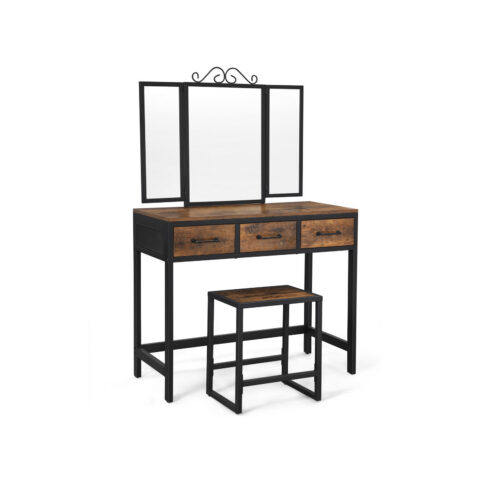 Meigilaud 90x40x137.5cm antiik, must Meigilauad