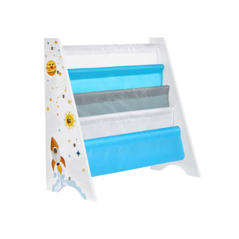 Laste raamaturiiul 62.5×28.0x60.0cm valge,sinine q Raamaturiiulid
