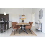 Harbo söögitool, PU-nahk, vintage pruun, mustad jalad Söögilauatoolid, taburetid, pingid Homewell 15