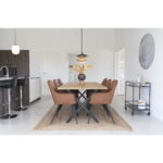 Harbo söögitool, PU-nahk, vintage pruun, mustad jalad Söögilauatoolid, taburetid, pingid Homewell 13