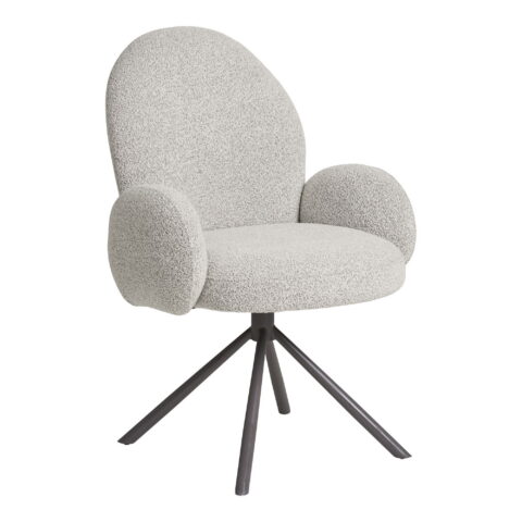 Lana söögitool pöörlev, käetugi, bouclé, liiv, hallid jalad Söögilauatoolid, taburetid, pingid