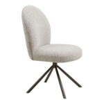 Lana söögitool pöörlev, bouclé, liiv, hallid jalad Söögilauatoolid, taburetid, pingid Homewell 10