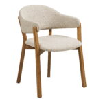 Dunkirki söögitool, käetugedega, tammepuit, kangaga istmega, beež Söögilauatoolid, taburetid, pingid Homewell 7