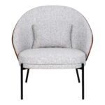 Canelas tugitool, helehall, tumepruuni seljatoe ja musta värvi jalanõudega Salongi- ja köögimööbel