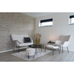 Glasgow tool, kunstlambanahk, valge, mustad jalad Tugitoolid Homewell 18