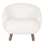 Savona tugitool, kunstnahk, valge, pähklipuu imitatsiooniga jalgadega Salongi- ja köögimööbel