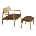 Olvera tugitool ja jalatugi, naturaalne/pruun Salongi- ja köögimööbel