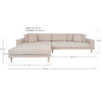 Lido vasakpoolne liivakarva diivanvoodi nelja padja ja naturaalsest puidust jalgadega Diivanvoodid