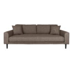 Lido 3-kohaline diivan, pruun, kahe padja ja mustade puidust jalgadega Diivanid