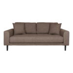 Lido 2,5-kohaline diivan, pruun kahe padja ja mustade puidust jalgadega Diivanid