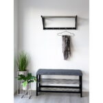 Padova pink padja ja kahe riiuliga, hall, mustad jalad, 100x34x50 cm Elutoamööbel Homewell 14