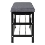 Padova pink padja ja kahe riiuliga, hall, mustad jalad, 100x34x50 cm Elutoamööbel Homewell 11