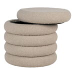 Brooklyni panipaigaga puhv, bouclé, beež, ø44×44 cm Elutoamööbel Homewell 5
