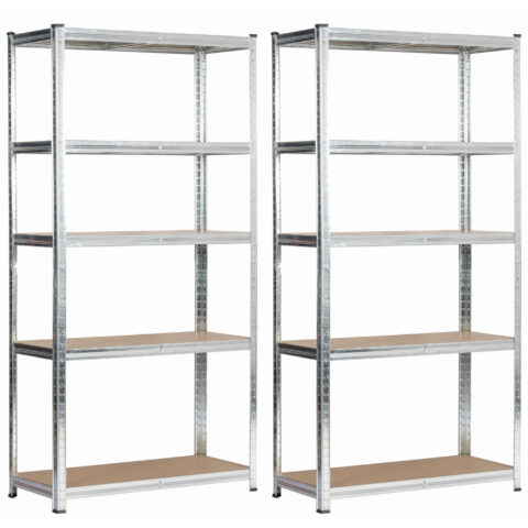 2 x metallriiul 90x40x180 cm, hõbedane Tööriistariiulid Homewell