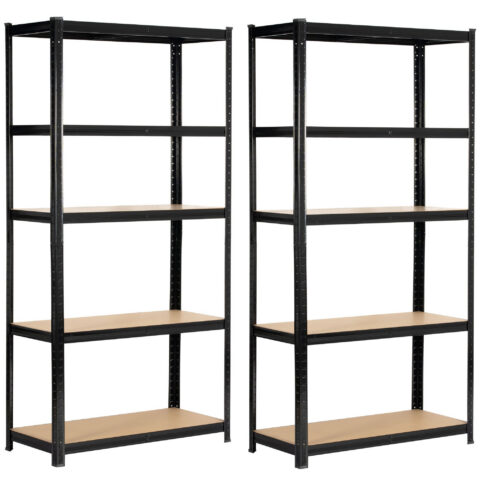 2 x metallriiul 90x40x180 cm, must Tööriistariiulid Homewell