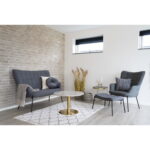 Bolzano kohvilaud, marmori imitatsiooniga pealispind, messingi imitatsiooniga jalgaga, ø70×45 cm Diivanvoodid