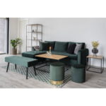 Vita kohvilaud, tammepuu imitatsioon, must raam, 60x90x45 cm Diivanvoodid