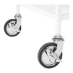 Vita baarikäru, 2 valget riiulit, valge raam, 68x40x79 cm Köögiriiulid