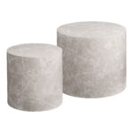 Praha kohvilaud, marmori imitatsioon, ümmargune, beež, 2 tk komplekt Diivanvoodid