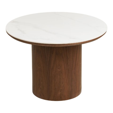 Noli kohvilaud, keraamiline lauaplaat/saarespoon, valge/tumepruun, ø60×42 cm Kohvilauad Homewell