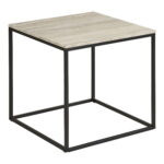 Vita abilaud, travertiini imitatsioon, must teras, 45x45x45 cm Diivanilauad ja abilauad Homewell 5