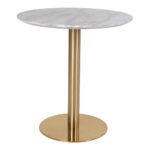 Bolzano söögilaud, marmori imitatsiooniga pealispind, messingi imitatsiooniga jalg, ø70×75 cm Söögilauad Homewell 11