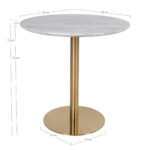 Bolzano söögilaud, marmori imitatsiooniga pealispind, messingi imitatsiooniga jalg, ø90×75 cm Söögilauad Homewell 15