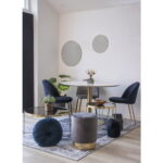 Bolzano söögilaud, marmori imitatsiooniga pealispind, messingi imitatsiooniga jalg, ø110×75 cm Söögilauad Homewell 16