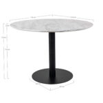 Bolzano söögilaud, marmori imitatsiooniga pealispind, must jalgadega, ø110×75 cm Söögilauad Homewell 14