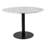 Bolzano söögilaud, marmori imitatsiooniga pealispind, must jalgadega, ø110×75 cm Söögilauad Homewell 11