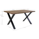 Touloni söögilaud lainelise servaga, tamm, suitsutatud, pikendusplaatide jaoks ettevalmistatud, 95x140x75 cm Söögilauad