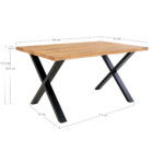Touloni söögilaud lainelise servaga, tamm, naturaalne, pikendusplaatide jaoks ettevalmistatud, 95x140x75 cm Söögilauad Homewell 15