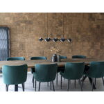 Touloni söögilaud lainelise servaga, tamm, suitsutatud, pikendusplaatide jaoks ettevalmistatud, 100x300x75 cm Söögilauad