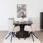 Osaka söögilaud, tammespoon, suitsutatud, ø140×75 cm Söögilauad