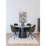 Brito söögilaud, marmori imitatsioon, hall, must, ø120×75 cm Söögilauad