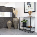 Vita konsoollaud, 2 riiulit, must, must raam, 80x36x80 cm Diivanilauad Homewell 16