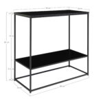 Vita konsoollaud, 2 riiulit, must, must raam, 80x36x80 cm Diivanilauad Homewell 15