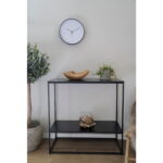 Vita konsoollaud, 2 riiulit, must, must raam, 80x36x80 cm Diivanilauad Homewell 18