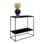 Vita konsoollaud, 2 riiulit, must, must raam, 80x36x80 cm Diivanilauad Homewell 11