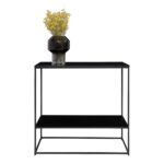 Vita konsoollaud, 2 riiulit, must, must raam, 80x36x80 cm Diivanilauad Homewell 13