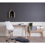 Vojensi kirjutuslaud, valge ja naturaalne, 120x60x75 cm Kontor Homewell 12
