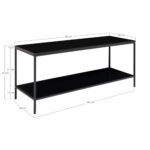 Vita tv-alus, 2 riiulit, must, must raam, 100x36x45 cm Elutoamööbel Homewell 11