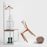 Riidenagi pingiga NEXT 75 valge must Esik ja Garderoob Homewell 8