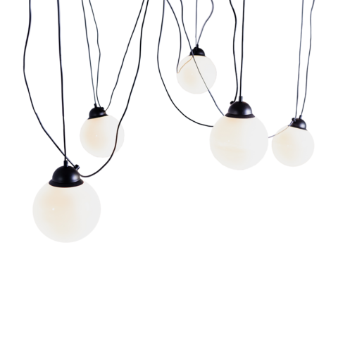 Rippvalgusti POPO GLASS M 5 must Laelambid