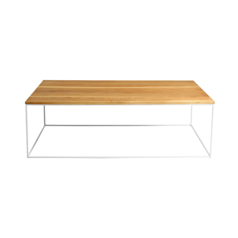 Kohvilaud TENSIO WOOD 140×80 tammespoon valge Elutoamööbel