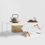 Kohvilaud MEMO METAL 140 Valge Elutoamööbel Homewell 9