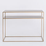 Konsoollaud Konsool TENSIO 2korruseline metall 100×35 kuldne Elutoamööbel Homewell 8