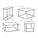 Kohvilaud WALT METAL 100×100 valge Elutoamööbel Homewell 12