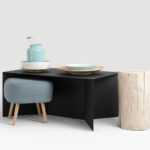 Kohvilaud OLI METAL 100×60 must Elutoamööbel Homewell 10
