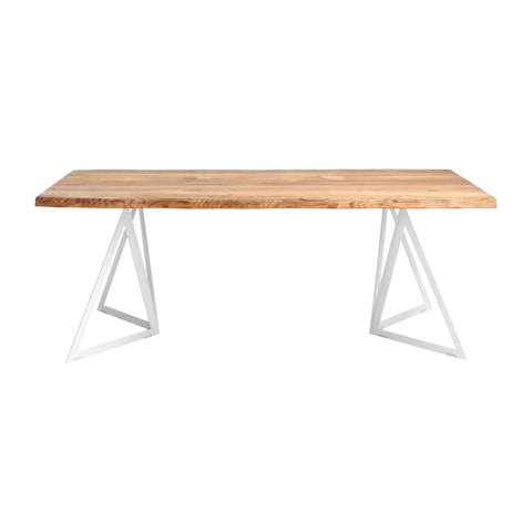 Söögilaud SHERWOOD 180×90 täispuit tamm valge Söögilauad